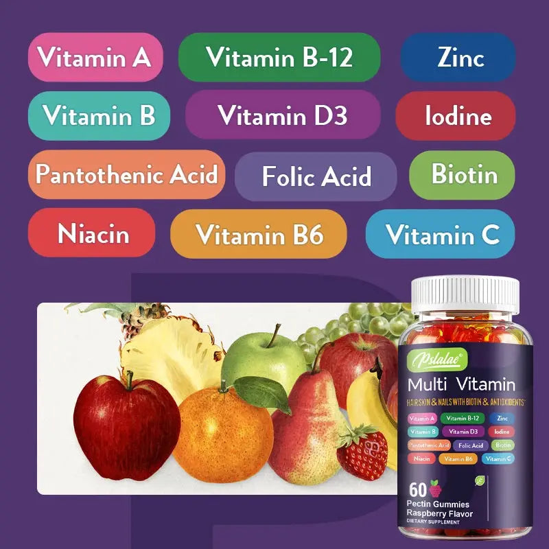 Multivitamin Gummies - with Vitamins and Minerals - Enhances Energy Levels, Immune Support, Antioxidant - 60 Gummies Nova Trendz