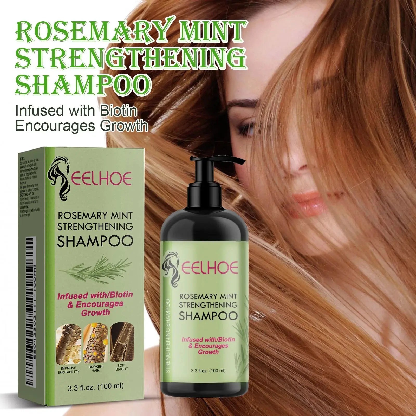 Eelhoe Rosemary Hair & Scalp Oil with Brush Rosemary Scalp Treatment Oil with Applicator Brush Nova Trendz