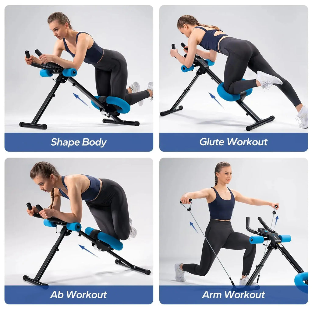 MERACH Ab Machine Adjustable Trainer Workout Foldable Knee Protection Abdominal Exercise Machine Core Ab Exercise System Trainer Nova Trendz