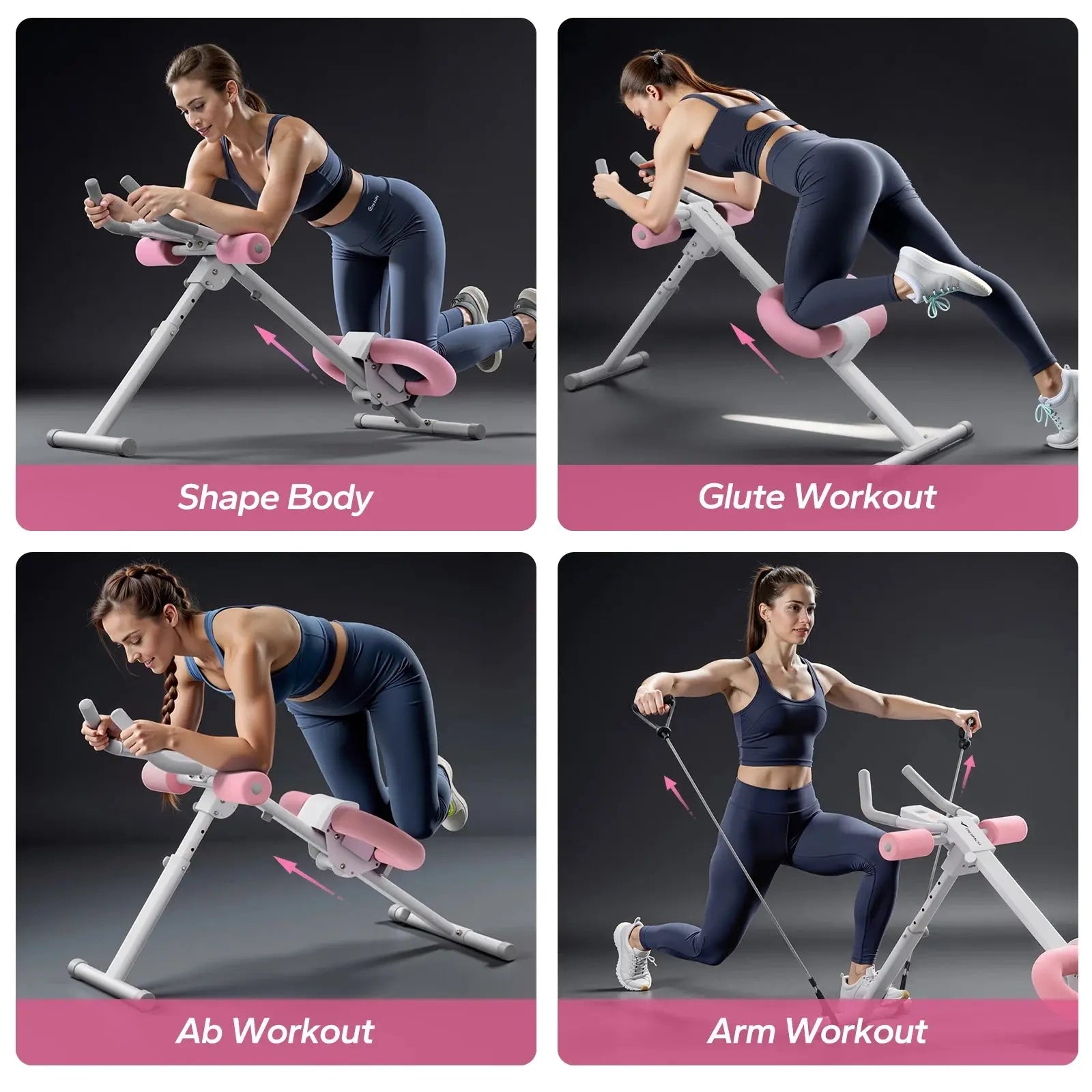 MERACH Ab Machine Adjustable Trainer Workout Foldable Knee Protection Abdominal Exercise Machine Core Ab Exercise System Trainer Nova Trendz
