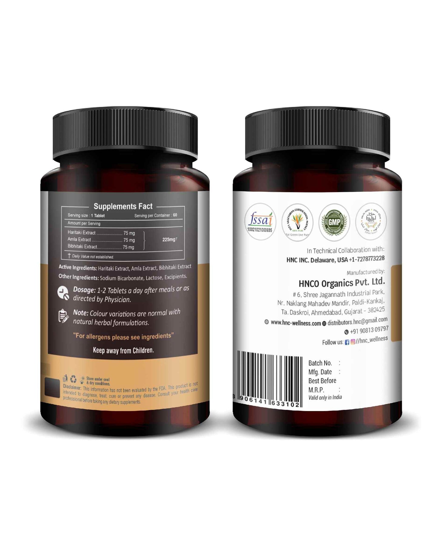 H&C Ashwagandha Extract with Black Pepper Quick Dissolving Tablets for Stress Relief, Energy & Wellness