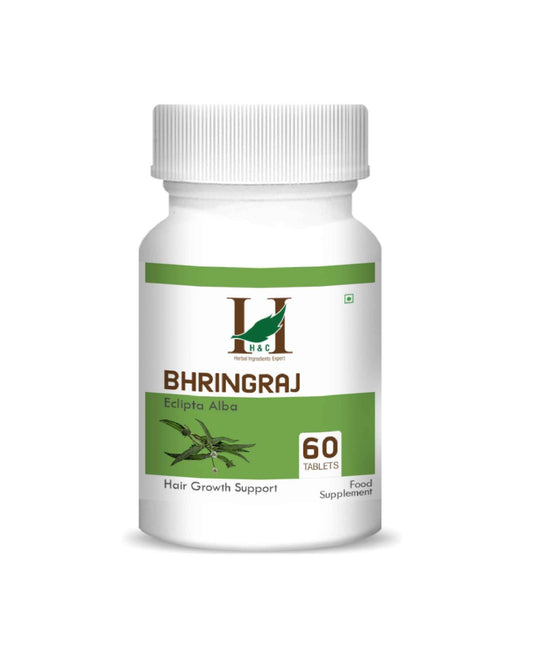 H&C Bhringraj Tablet - Natural Ayurvedic Hair Growth & Wellness Supplement