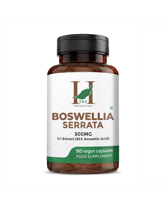 H&C Boswellia Serrata 500mg Capsules | High Strength 5:1 Extract with 65% Boswellic Acid for Joint Support & Inflammation Relief
