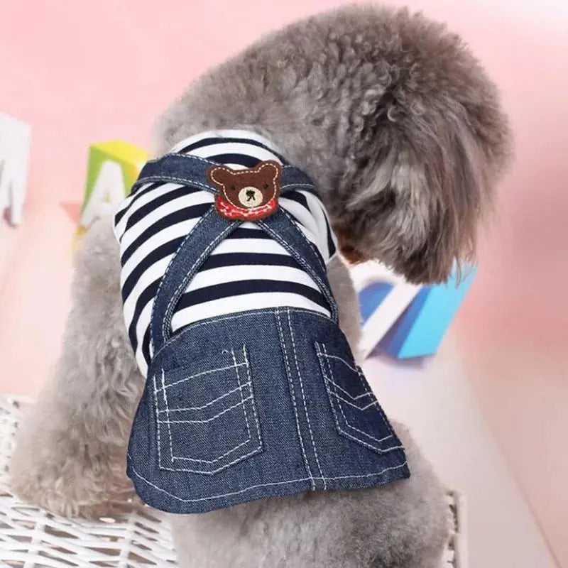 Cute Pets Clothes For Yorkshire Terrier Dogs Little Puppies Small Animals Breeds Striped Summer Wedding Princess Cats Dresses - Nova Trendz