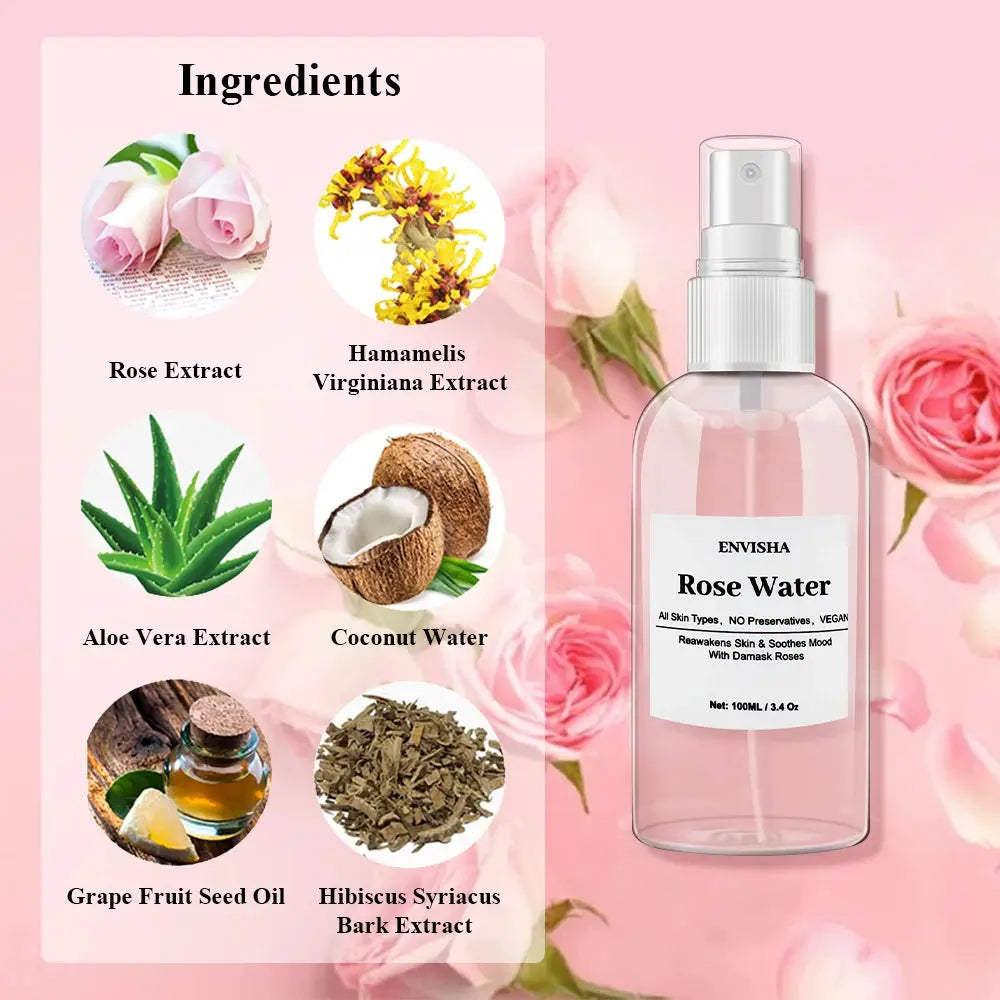 ENVISHA Rose Water Toner for Face, Rose Water Facial Toner for Hydrating Skin Care - Nova Trendz