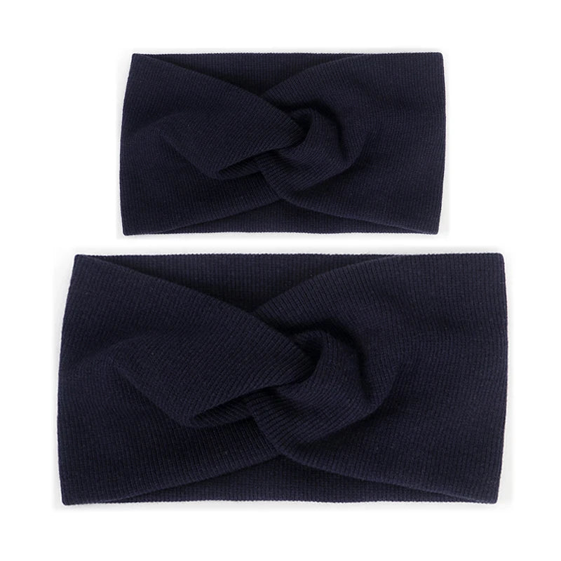 Baby Headband Mommy Twist Hairband For Women Girls Turban Mother Daughter Hair Accessories Cotton Newborn Head Wrap 2pcs/Set