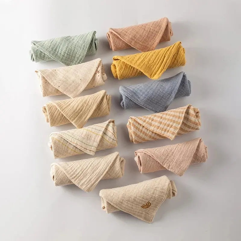 5PC Baby Towel New Born Items Stuff Muslin Squares Infant Newborn Hand Bath Shower Face Towels Soft Cotton Gauze Baby Washcloth Nova Trendz