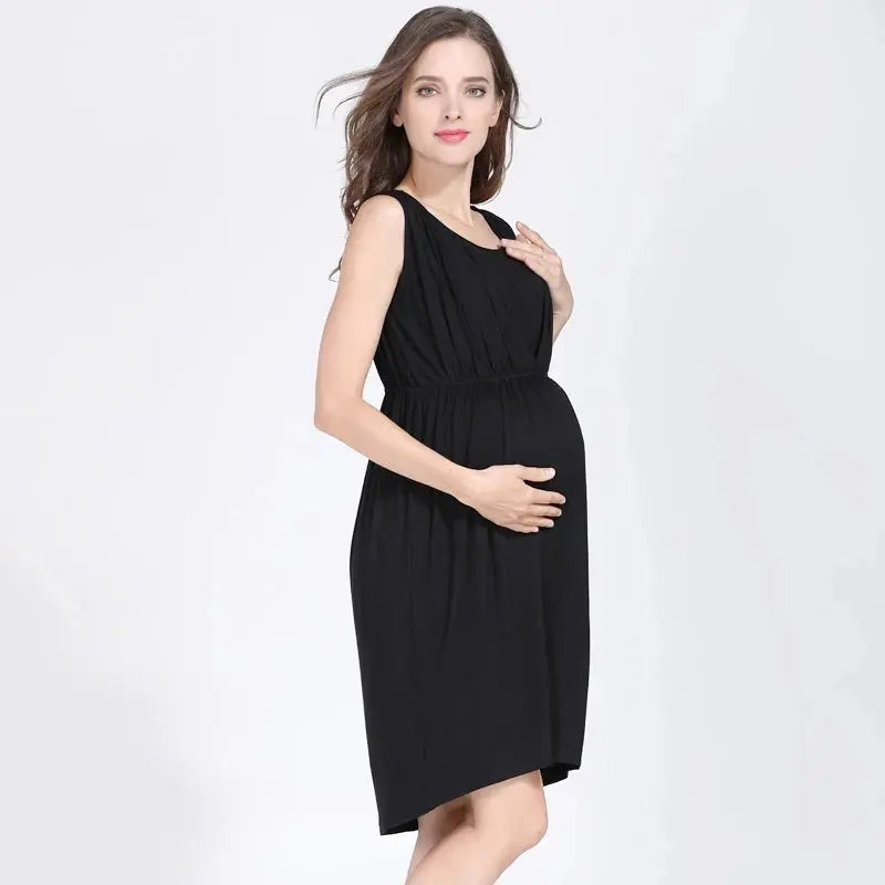 Summer Maternity Clothes Breastfeeding Dress Sleeveless Maternity Dresses For Pregnant Women Lactation Vest Nursing Skirt Nova Trendz