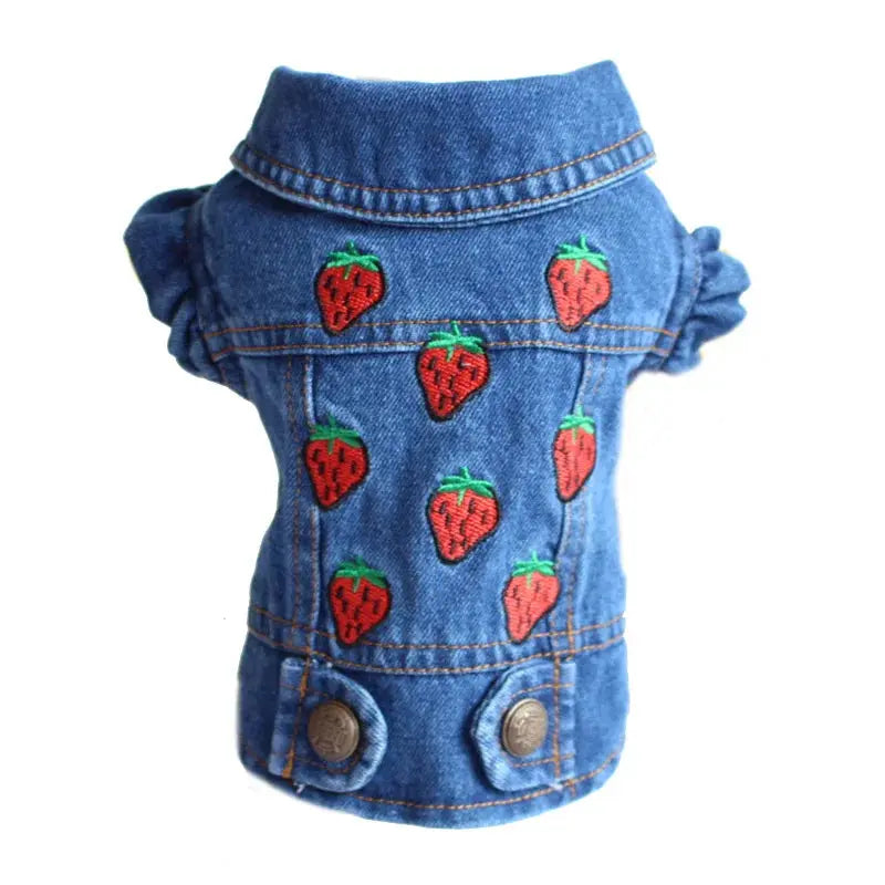 Denim Dog Clothes for Pitbulls Dachshund Fashion Dog Jeans Jacket  Blue Cowboy T-shirt for Shih Tzu Cool Apparel for Small Dogs - Nova Trendz