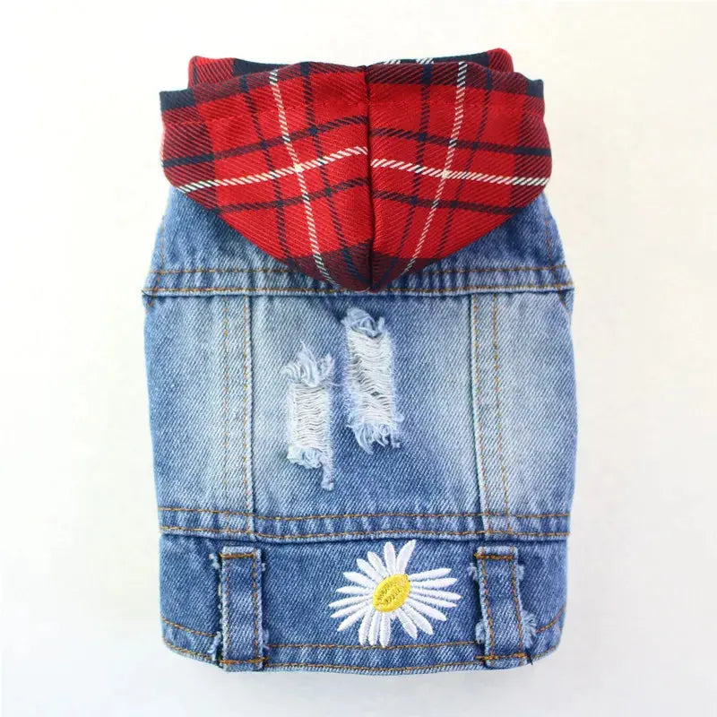 Denim Dog Clothes for Pitbulls Dachshund Fashion Dog Jeans Jacket  Blue Cowboy T-shirt for Shih Tzu Cool Apparel for Small Dogs - Nova Trendz