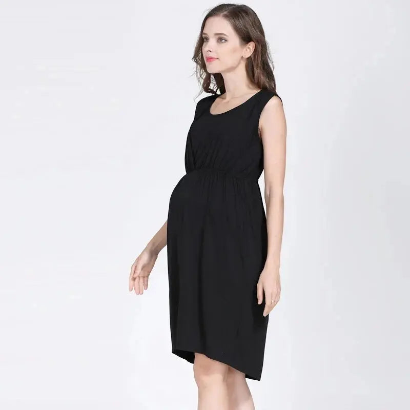 Summer Maternity Clothes Breastfeeding Dress Sleeveless Maternity Dresses For Pregnant Women Lactation Vest Nursing Skirt Nova Trendz