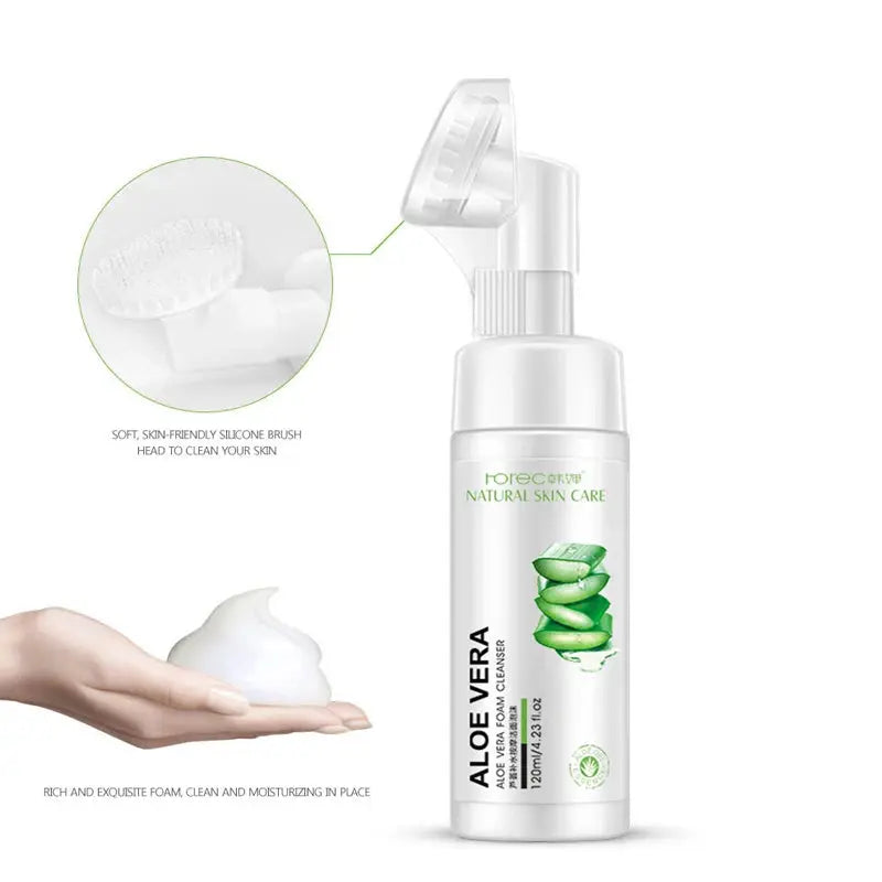 Aloe Vera Facial Cleanser Face Massage Cleaning Foam Cleansing Brush Moisturizing Acne Treatment Oil Control Blackhead Removal Nova Trendz