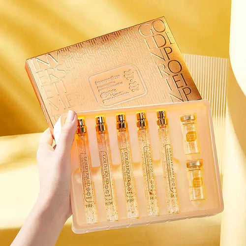 24K Gold Face Serum Active Collagen Silk Thread Facial Skin Care Essence Anti-Aging Smoothing Firming Moisturizing Hyaluronic Nova Trendz