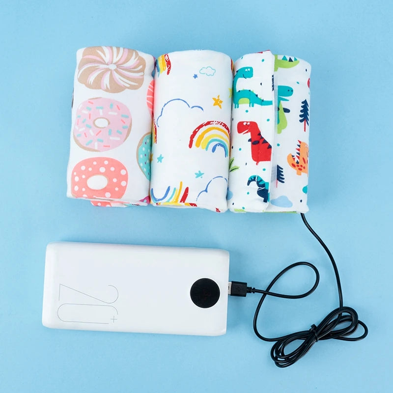 FCJ Portable Baby Nursing Bottle Heater Cover USB Milk Water Warmer Stroller Insulated Bag Travel-friendly Food Warmer for