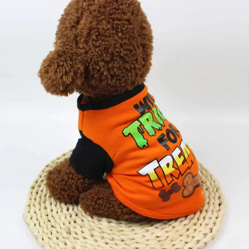 New Halloween Pet Clothes For Small Dogs Funny Dog Vest Cat Clothing Pet Hoodies Party Grimace Pumpkin Costume Puppy Up Outfit Nova Trendz