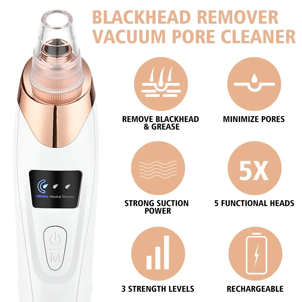 Blackhead Remover Nose T Zone Pore Vacuum Acne Pimple Removal Vacuum Suction Tool Facial Diamond Dermabrasion Machine Face Clean Nova Trendz