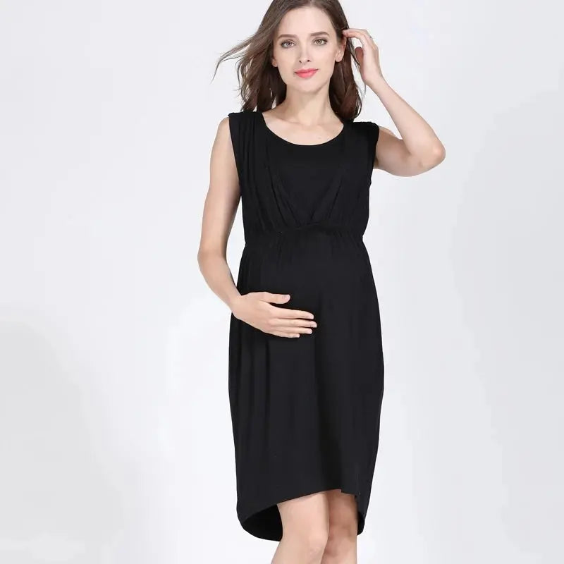Summer Maternity Clothes Breastfeeding Dress Sleeveless Maternity Dresses For Pregnant Women Lactation Vest Nursing Skirt Nova Trendz