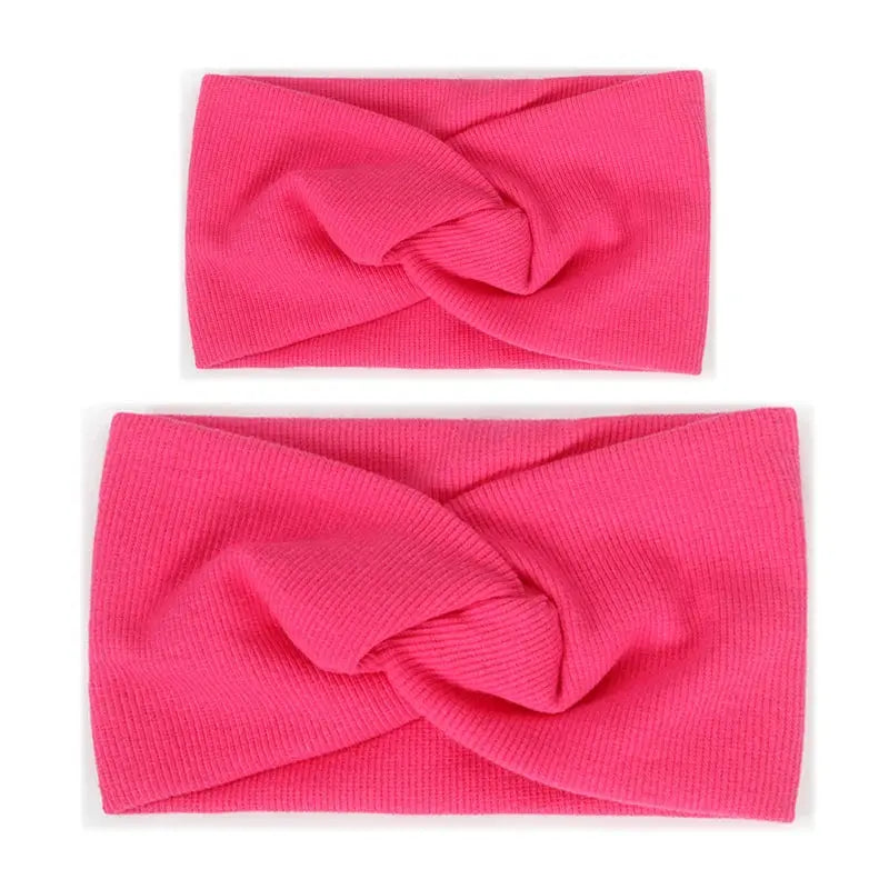 Baby Headband Mommy Twist Hairband For Women Girls Turban Mother Daughter Hair Accessories Cotton Newborn Head Wrap 2pcs/Set Nova Trendz