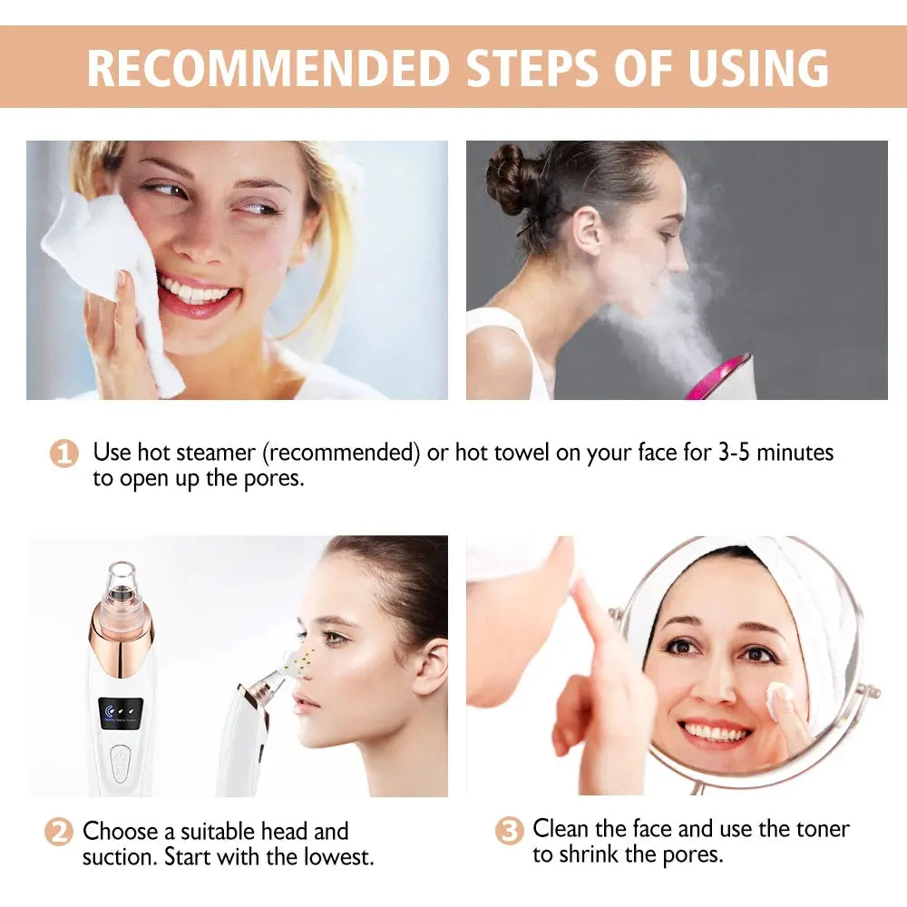 Blackhead Remover Nose T Zone Pore Vacuum Acne Pimple Removal Vacuum Suction Tool Facial Diamond Dermabrasion Machine Face Clean Nova Trendz