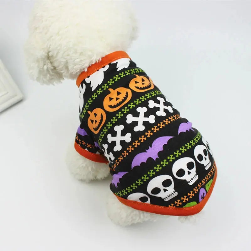 New Halloween Pet Clothes For Small Dogs Funny Dog Vest Cat Clothing Pet Hoodies Party Grimace Pumpkin Costume Puppy Up Outfit Nova Trendz