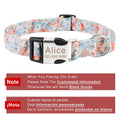 Customized Pet Collar Vintage Flower Engraved Tag ID Name Puppy Collars for Small Medium Large Dogs Nova Trendz