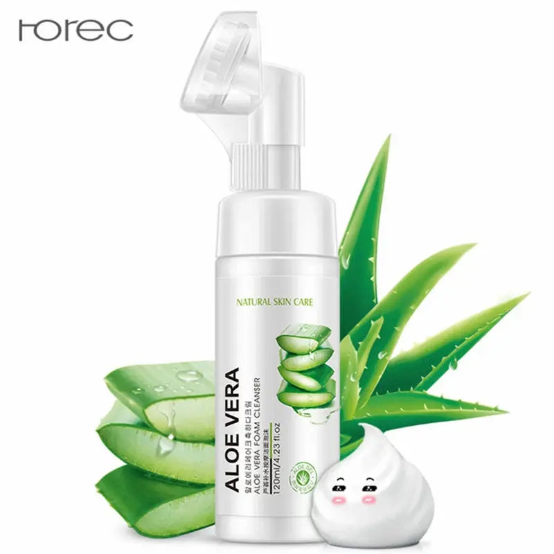 Aloe Vera Facial Cleanser Face Massage Cleaning Foam Cleansing Brush Moisturizing Acne Treatment Oil Control Blackhead Removal Nova Trendz