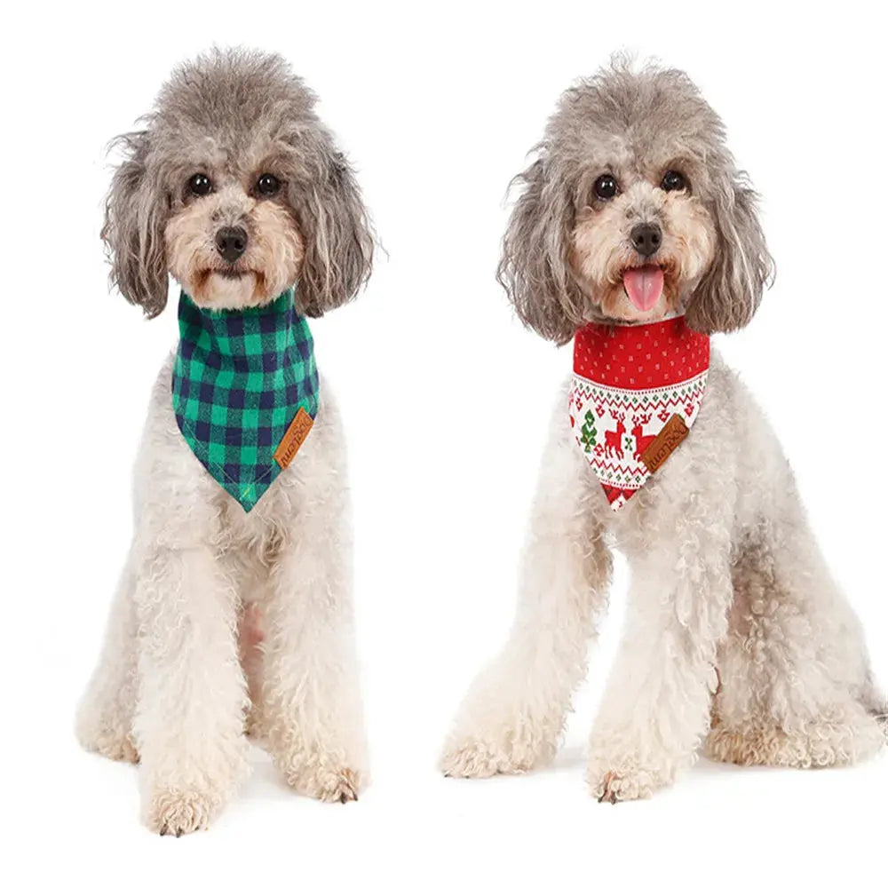 Dog Scarf Pet Dog Bandana Bib Pet Bandana Pet Accessories Triangular Bandage Adjustable Tie On for Cat Puppies Medium Large Dogs - Nova Trendz