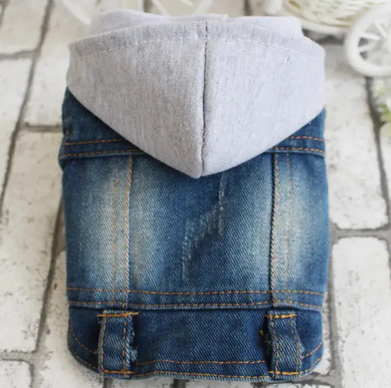 Denim Dog Clothes for Pitbulls Dachshund Fashion Dog Jeans Jacket  Blue Cowboy T-shirt for Shih Tzu Cool Apparel for Small Dogs - Nova Trendz