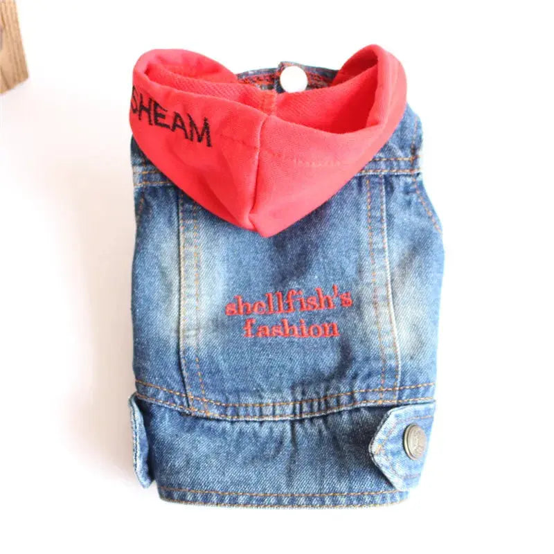 Denim Dog Clothes for Pitbulls Dachshund Fashion Dog Jeans Jacket  Blue Cowboy T-shirt for Shih Tzu Cool Apparel for Small Dogs - Nova Trendz