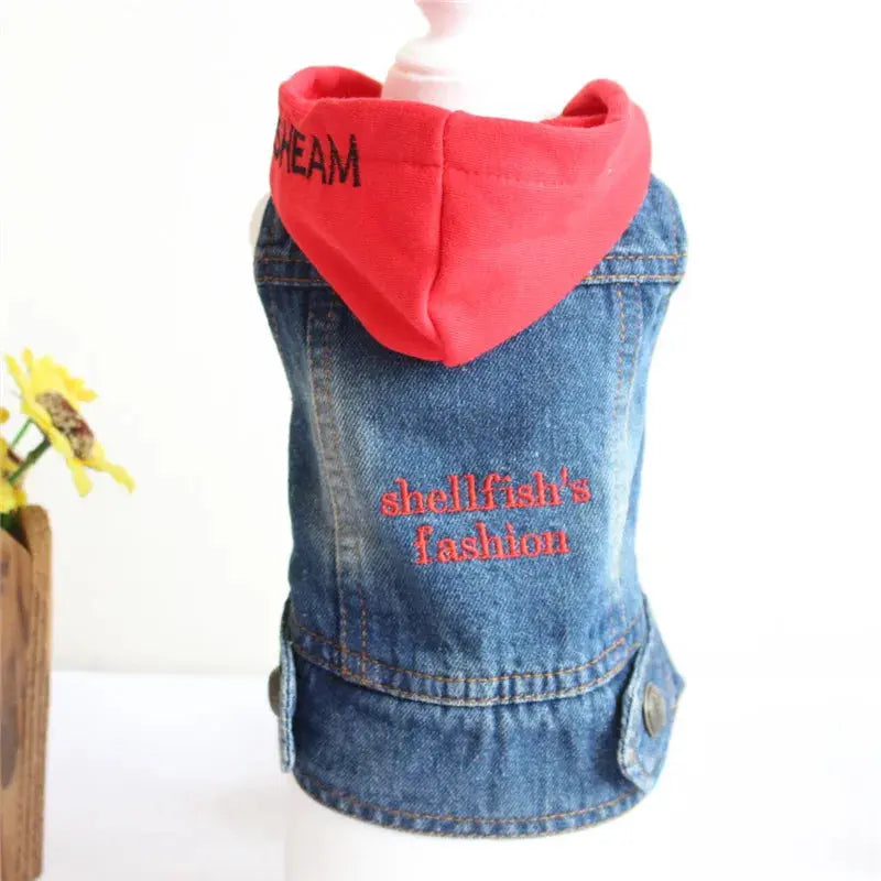 Denim Dog Clothes for Pitbulls Dachshund Fashion Dog Jeans Jacket  Blue Cowboy T-shirt for Shih Tzu Cool Apparel for Small Dogs - Nova Trendz