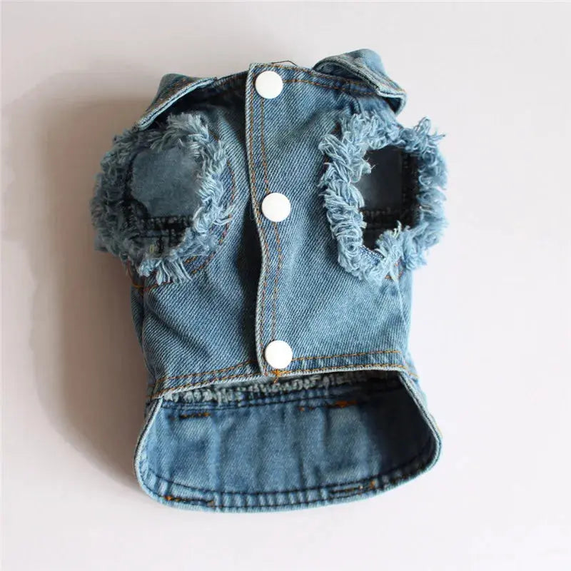 Denim Dog Clothes for Pitbulls Dachshund Fashion Dog Jeans Jacket  Blue Cowboy T-shirt for Shih Tzu Cool Apparel for Small Dogs - Nova Trendz