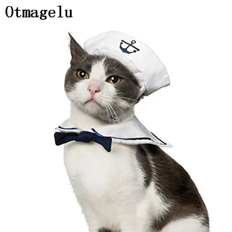 Funny Pet Cat Costumes Cat Dog Rabbit Apparel Clothes For Halloween Cosplay Navy Sailor Costumes Jacket Cloak Dog Accessories Nova Trendz