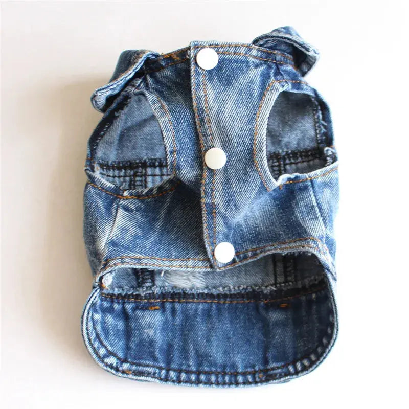 Denim Dog Clothes for Pitbulls Dachshund Fashion Dog Jeans Jacket  Blue Cowboy T-shirt for Shih Tzu Cool Apparel for Small Dogs - Nova Trendz