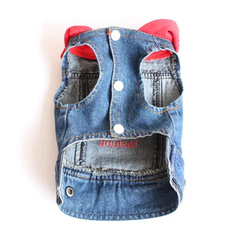 Denim Dog Clothes for Pitbulls Dachshund Fashion Dog Jeans Jacket  Blue Cowboy T-shirt for Shih Tzu Cool Apparel for Small Dogs - Nova Trendz