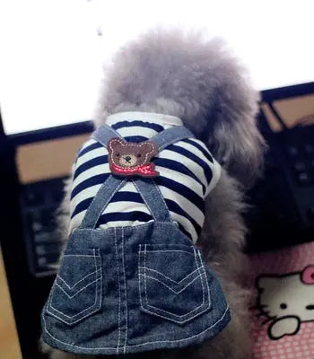 Cute Pets Clothes For Yorkshire Terrier Dogs Little Puppies Small Animals Breeds Striped Summer Wedding Princess Cats Dresses - Nova Trendz