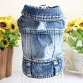 Denim Dog Clothes for Pitbulls Dachshund Fashion Dog Jeans Jacket  Blue Cowboy T-shirt for Shih Tzu Cool Apparel for Small Dogs - Nova Trendz