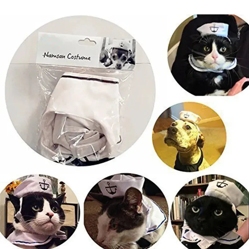 Funny Pet Cat Costumes Cat Dog Rabbit Apparel Clothes For Halloween Cosplay Navy Sailor Costumes Jacket Cloak Dog Accessories Nova Trendz