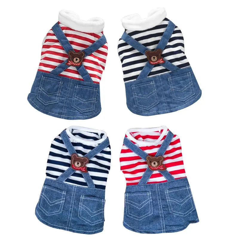 Cute Pets Clothes For Yorkshire Terrier Dogs Little Puppies Small Animals Breeds Striped Summer Wedding Princess Cats Dresses - Nova Trendz