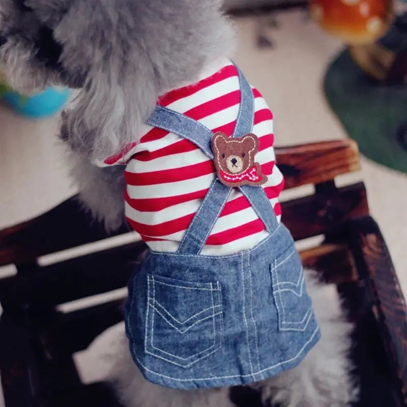 Cute Pets Clothes For Yorkshire Terrier Dogs Little Puppies Small Animals Breeds Striped Summer Wedding Princess Cats Dresses - Nova Trendz