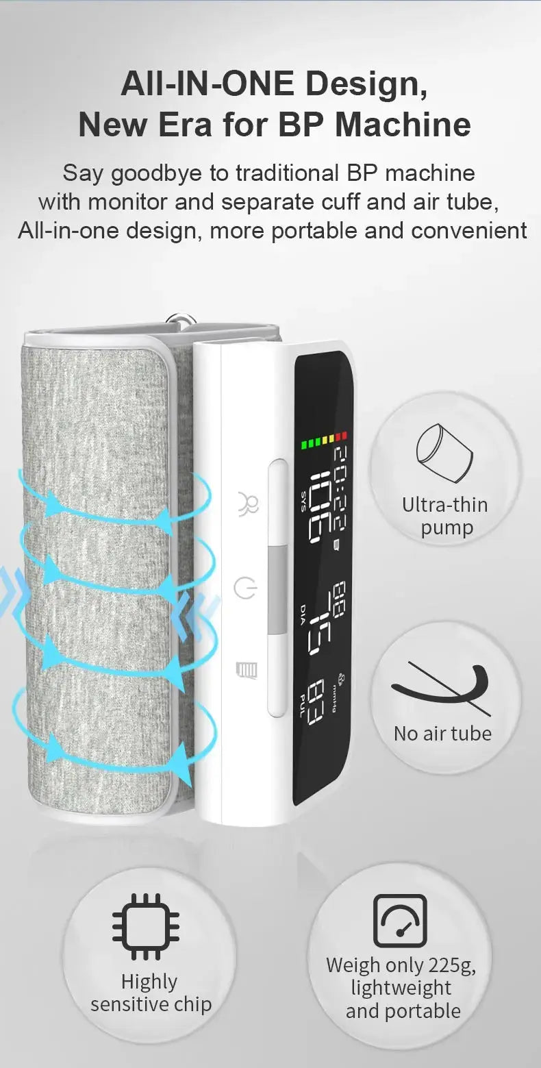 Full Upper Arm Blood Pressure Monitor Rechargeable Digital Three Color LCD large Screen Blood Pressure Monitor With Voice Nova Trendz