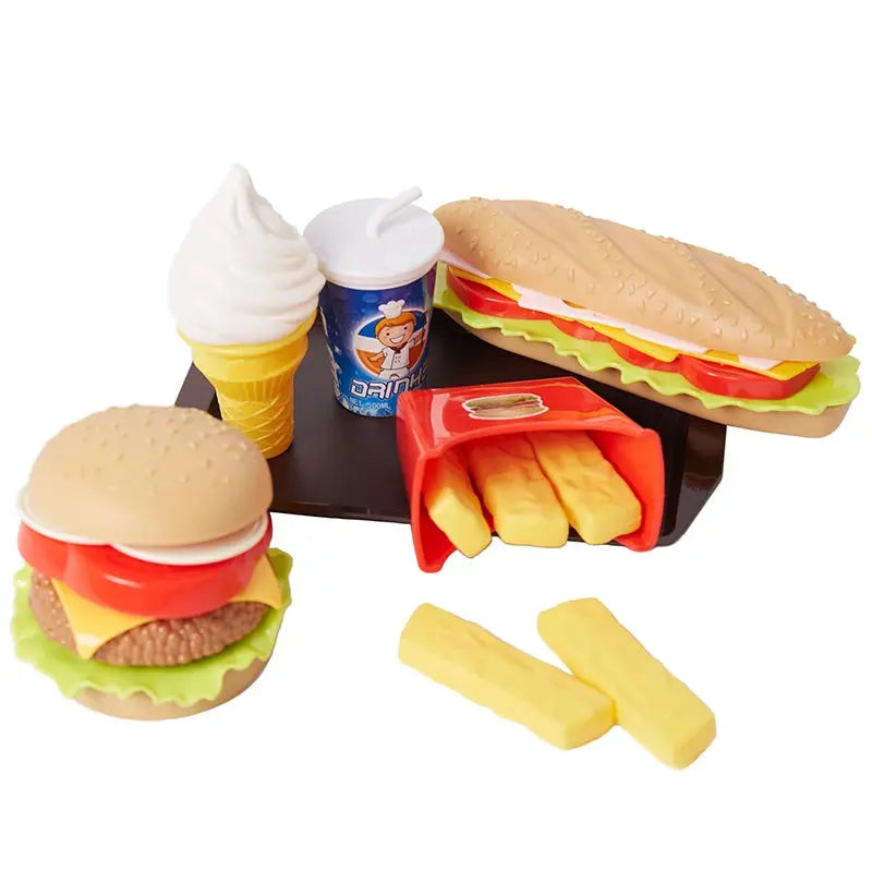 Children Pretend Simulation Food Toys Baby Play House Hamburger Hot dog French Fries Kitchen Set Toys Fast Food Educational Toys Nova Trendz