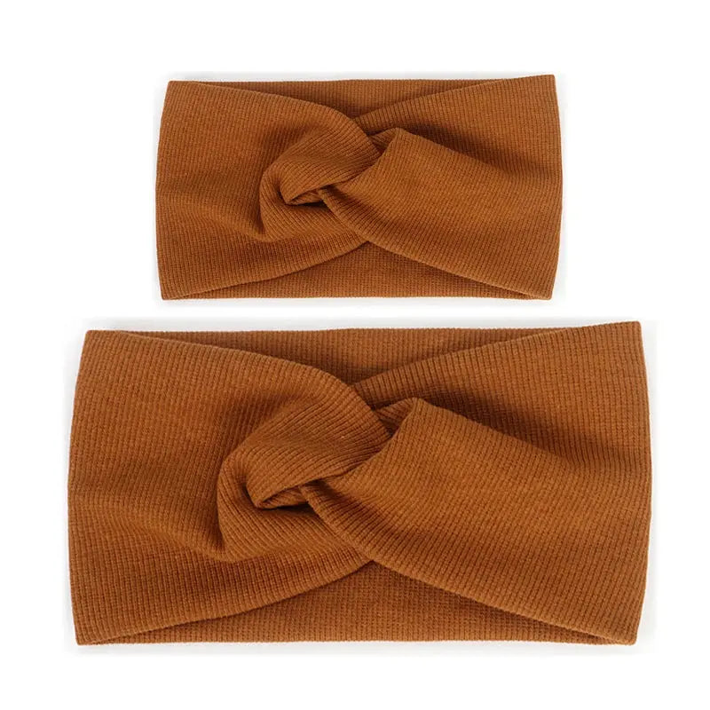 Baby Headband Mommy Twist Hairband For Women Girls Turban Mother Daughter Hair Accessories Cotton Newborn Head Wrap 2pcs/Set Nova Trendz