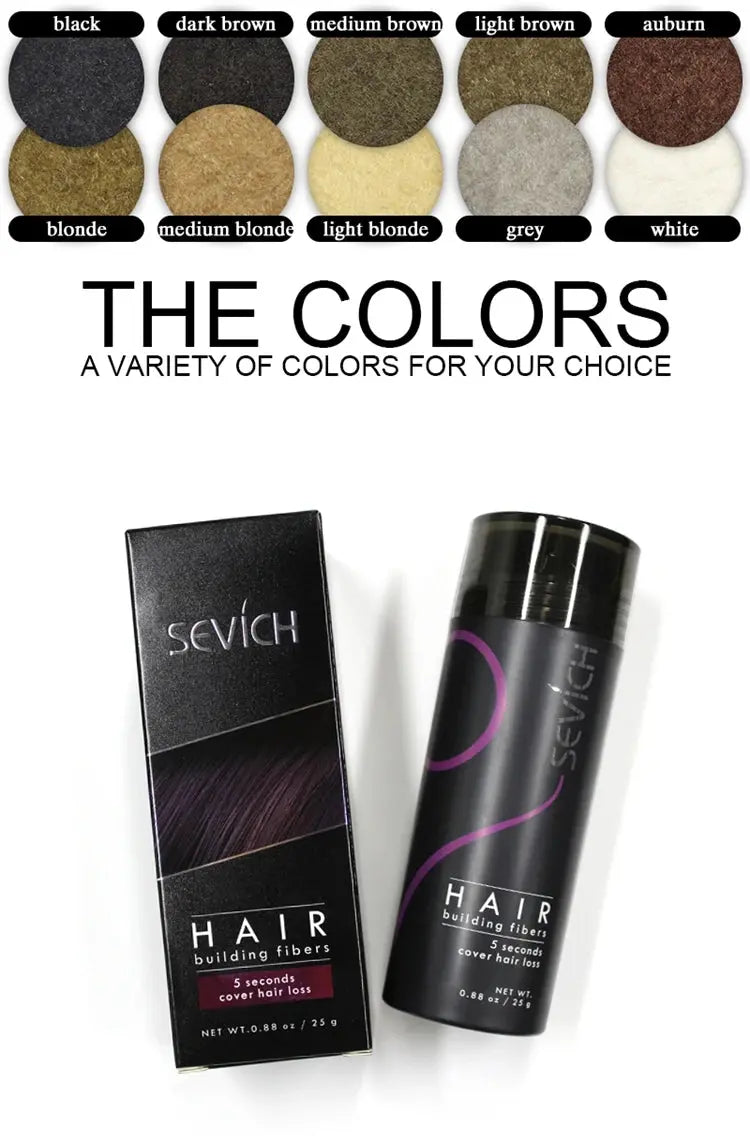 Sevich Hair fiber Spray 25g Keratin Hair Building Fibers Regrowth Powder Hair Root Cover Up Thickening Hair Loss Concealer Spray Nova Trendz