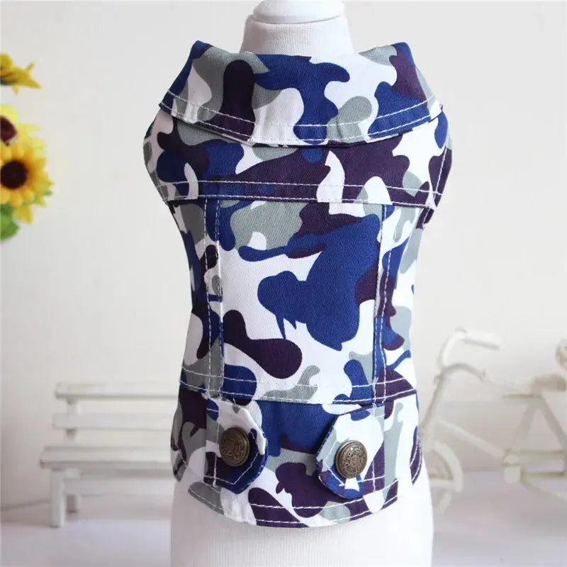 Denim Dog Clothes for Pitbulls Dachshund Fashion Dog Jeans Jacket  Blue Cowboy T-shirt for Shih Tzu Cool Apparel for Small Dogs - Nova Trendz