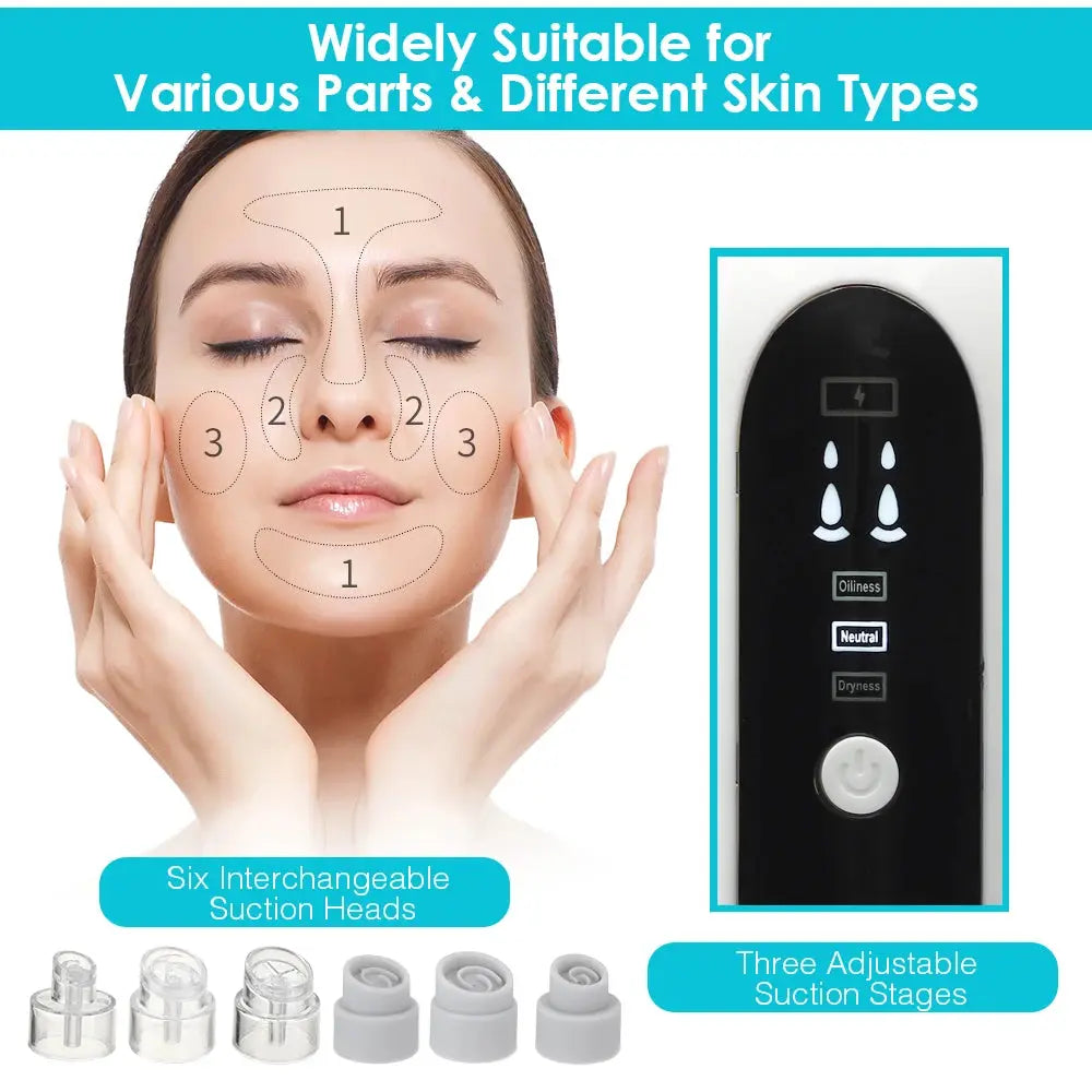 Blackhead Remover Nose T Zone Pore Vacuum Acne Pimple Removal Vacuum Suction Tool Facial Diamond Dermabrasion Machine Face Clean Nova Trendz