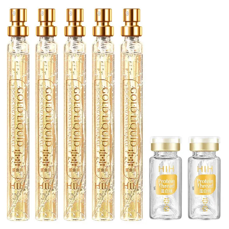 24K Gold Face Serum Active Collagen Silk Thread Facial Skin Care Essence Anti-Aging Smoothing Firming Moisturizing Hyaluronic Nova Trendz