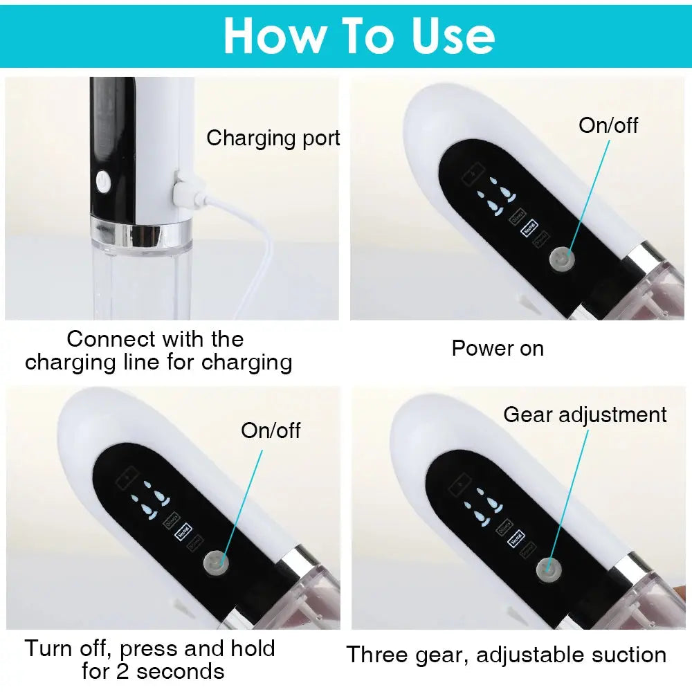 Blackhead Remover Nose T Zone Pore Vacuum Acne Pimple Removal Vacuum Suction Tool Facial Diamond Dermabrasion Machine Face Clean Nova Trendz