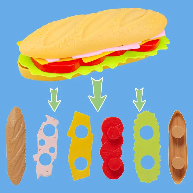 Children Pretend Simulation Food Toys Baby Play House Hamburger Hot dog French Fries Kitchen Set Toys Fast Food Educational Toys Nova Trendz