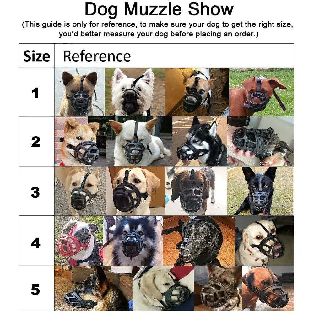 Comfy Soft Silicone Pet Dog Muzzle Breathable Basket Muzzles for Small Medium Large and X-Large Dogs Stop Biting Barking Chewing - Nova Trendz