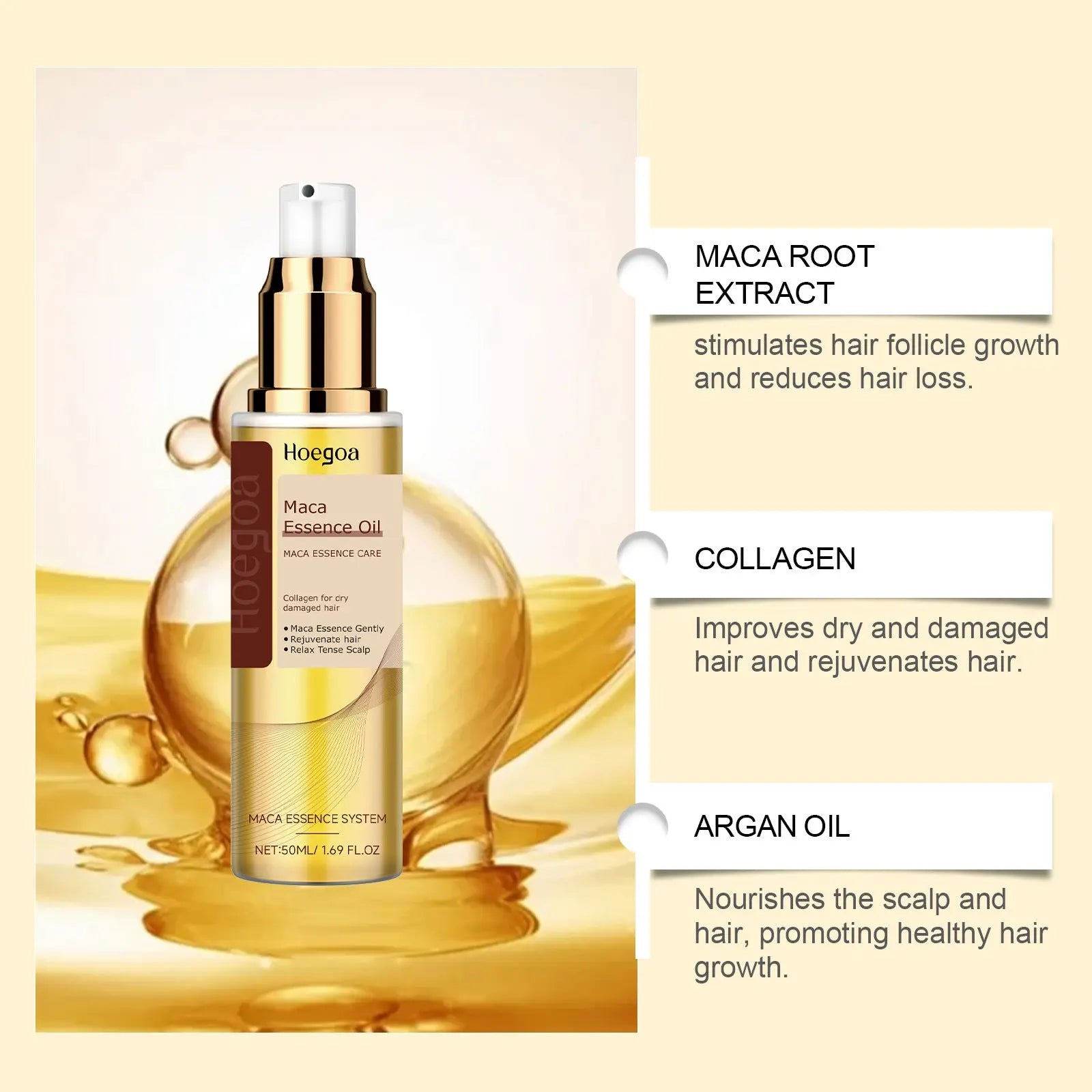 Pure Argan Oil Hair Essential Oil Preventing Hair Loss Nourishing Smoothing Dry Frizzy Multi-functional Argan Hair Care Product Nova Trendz